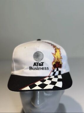 AT&T Business White & Black Racing Patch Cap